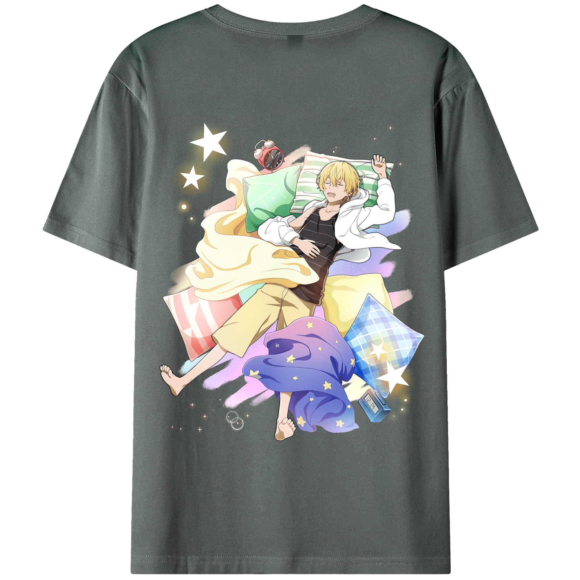 （画像用） 文豪ストレイドッグス Bungo Stray Dogs 綿100％ メンズ半袖Tシャツ（バックプリント） 通気性